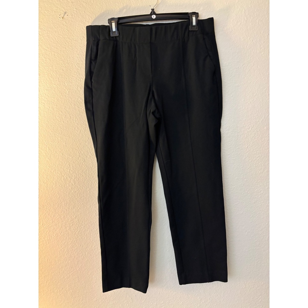 J. Jill Black Ponte Slim Leg Pants Womens Medium Petite Trousers A1142